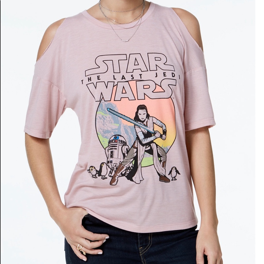 Juniors cold shoulder graphic t-shirt
